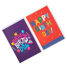 Birthday Greeting Card & Envelope, Bright Cards - Priced Each Copy